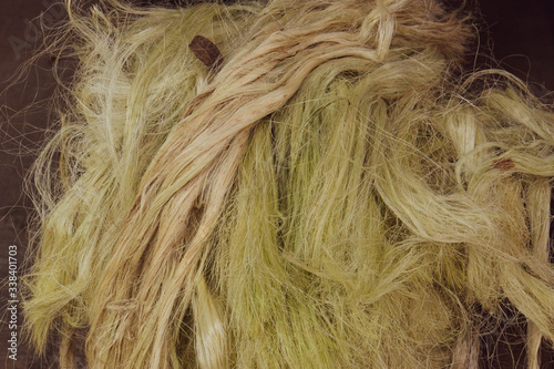 sisal fiber from the agave or sisal plant used to make rope or twine for many industrial uses 