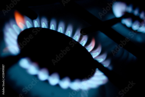 Flamme bleu d'un systeme au gaz