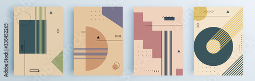 Modern abstract covers set, minimal covers design. Colorful geometric background, vector illustration.