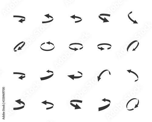 Turning Arrows Vector Icon Set in Glyph Style