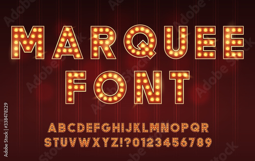 Retro Cinema or Theater Shows Marquee Font for Dark Background