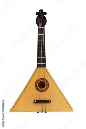 balalaika isolated on white background flat lay