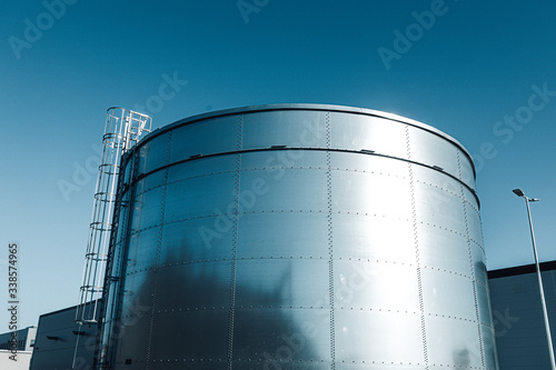 Metal industrial tank for water or fuel