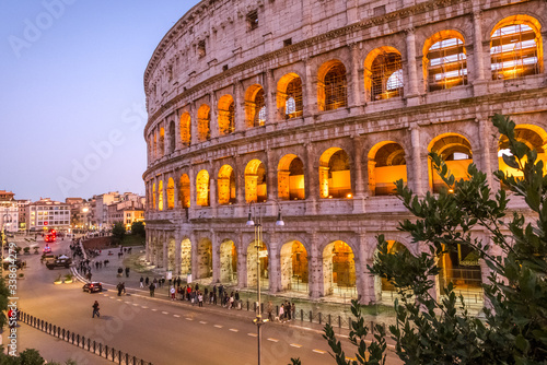 colosseum in rome italy in the evening