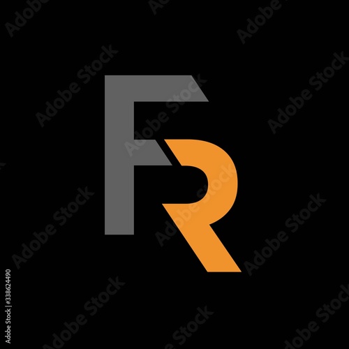 Letter F and R logo design vector. Initials FR logo
