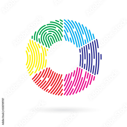 swatch color cirlce filled with fingerprint pattern- vector illustration
