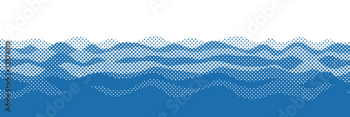 Vector drawing of waves on the sea, natural background, abstraction