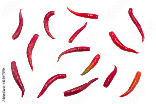 Chilli on a white background,with clipping path