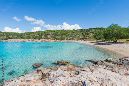 The best beach on Chios island, Agia Dynami beach.