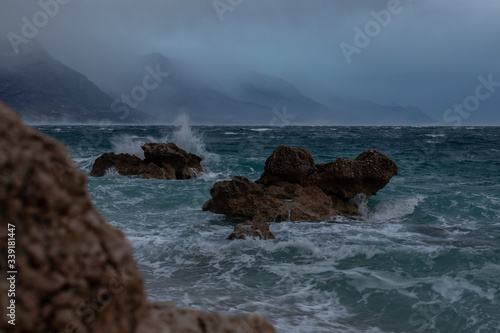 Strong bura wind, Central Dalmatia, Croatia