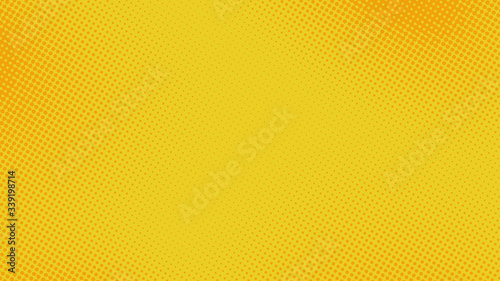 Trendy orange and yellow pop art background with halftone dots design in retro comic style, vector illustration eps10