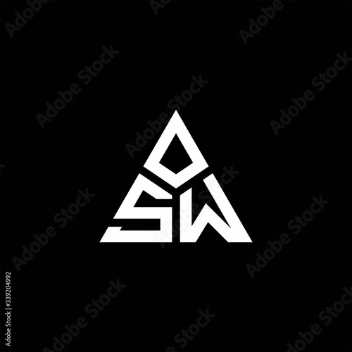 SW monogram logo with 3 pieces shape isolated on triangle