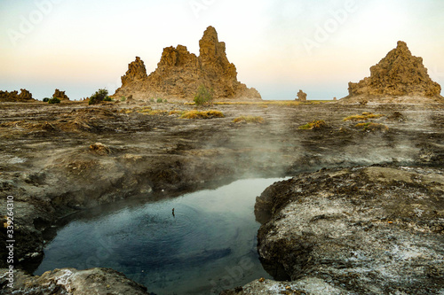 Hot water in Lac Abbe, Djibouti