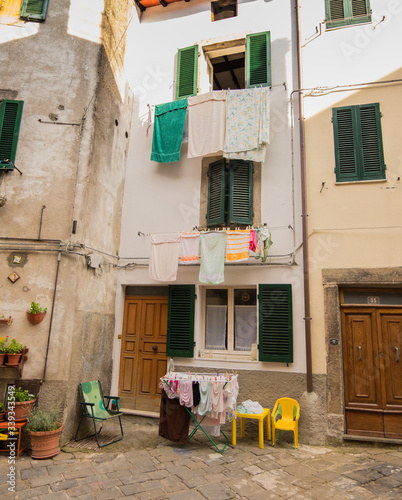 Italy marked with coronavirus - empty Tuscan streets.