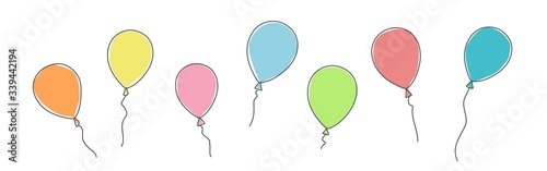 Hand drawn vector illustration of balloons.