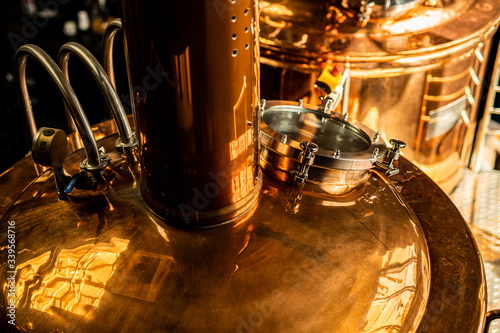 beer brewing - brewing cauldron, old beer production