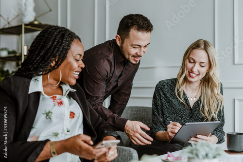 Coworkers working together