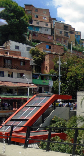 electric stairs in the favela comune thirteen of medellin colombia