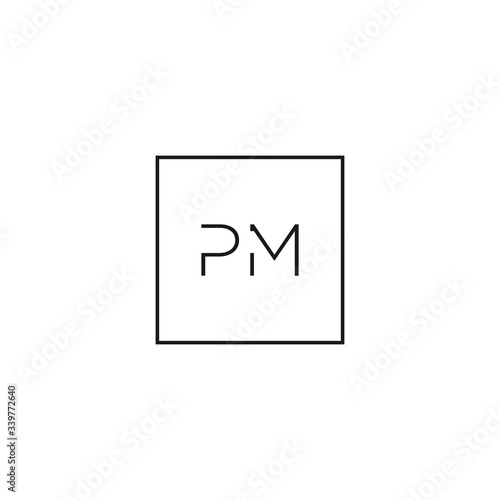 elegant logo vector with unique and clean "PM" letter shape, elegant, luxury, brand, company