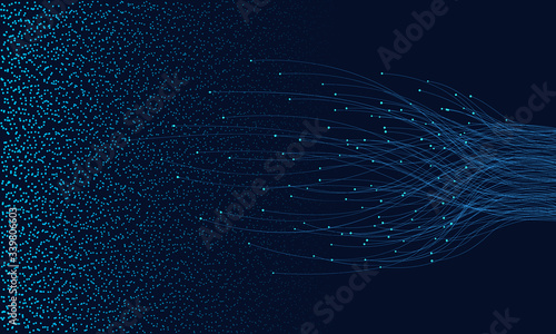 abstract lines with dots over dark background. connecting or big data concept