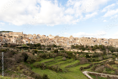 Panoramic Sights of Buscemi, Province of Syracuse, Sicily, Italy.