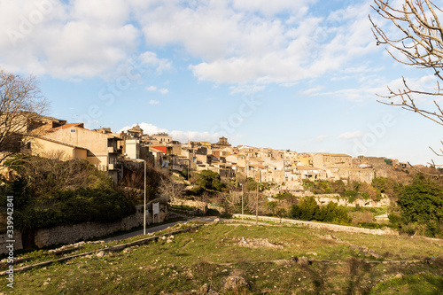 Panoramic Sights of Buscemi, Province of Syracuse, Sicily, Italy.