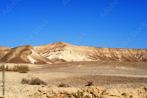 Negev desert landscape near the city of Arad, Israel
