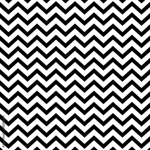 Seamless zigzag line pattern. Black horizontal zig zag vintage lines. Horizontally seamless. Vector illustration.