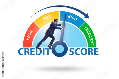 Businessman trying to improve credit score