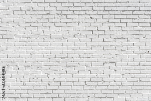 Old Brick painted white wall, can be used for texture or background
