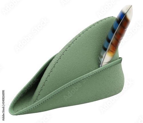 Robin hood hat isolated on white background - 3D illustration