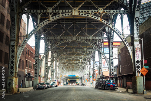 Architectural landmark Riverside Drive Viaduct in West Harlem, Upper Manhattan, New York City, United States of America. 