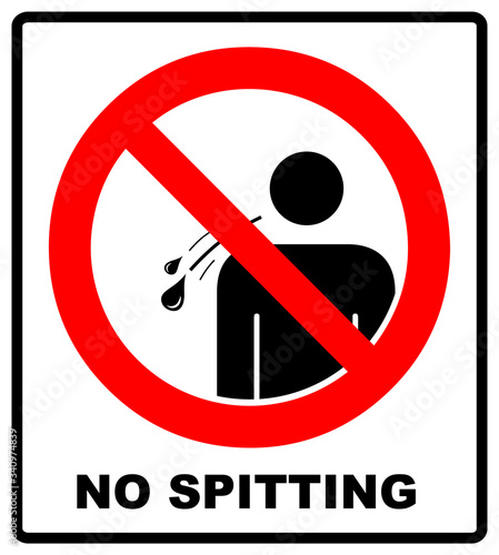 No spitting sign on white background. Vector illustration