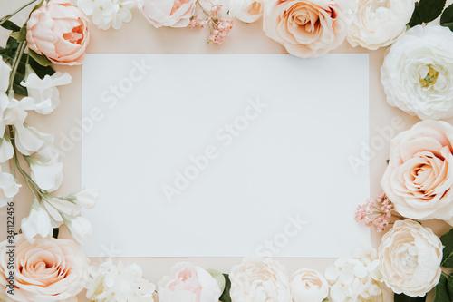 Invitation card with flower decoration