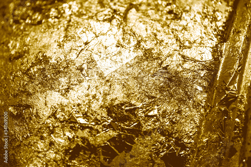 Gold foil crumpled