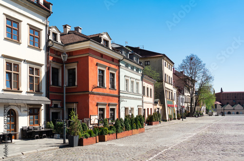 Szeroka street in Kazimierz, the old Jewish District of Krakow, Poland