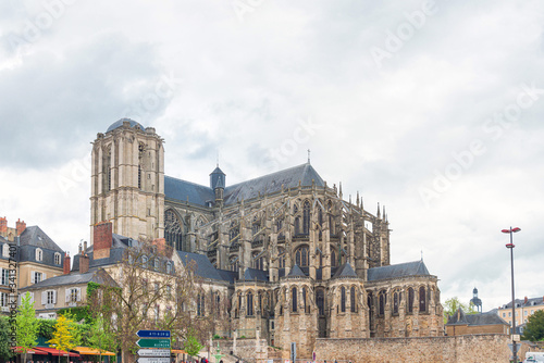 LE MANS, FRANCE - April 28, 2018: Le Mans Cathedral in Le Mans, France