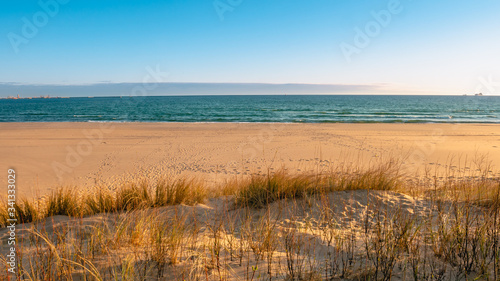 Amazing beach Gdansk, Stogi, Poland at the sunrise.