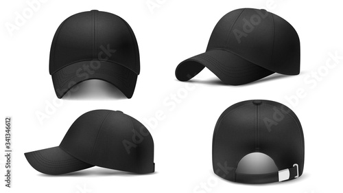 Black cap Mockup, realistic 3D