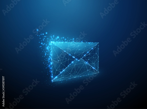 Abstract message icon. Low poly style design