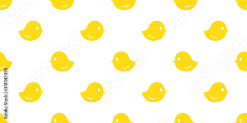 chick duck seamless pattern vector chicken rubber duck bird icon cartoon scarf isolate repeat wallpaper tile background textile illustration farm animal doodle design