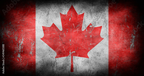 Canada flag with grunge texture 3D illustration