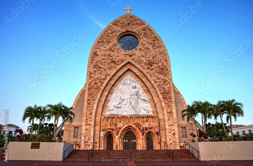 Ave Maria Parish Church on the Ave Maria University campus at sunset