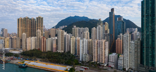 Private housing of Hong Kong from drone view