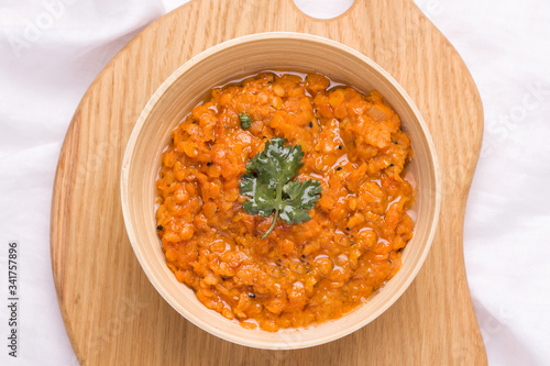 dhal traditional vegetarian indian spicy boiled bean soup