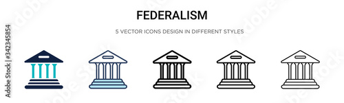 Federalism icon in filled, thin line, outline and stroke style. Vector illustration of two colored and black federalism vector icons designs can be used for mobile, ui, web