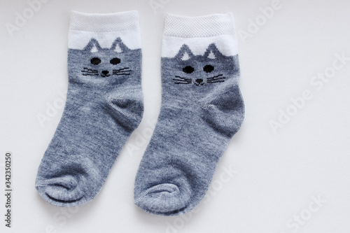 Children`s socks isolated on white background