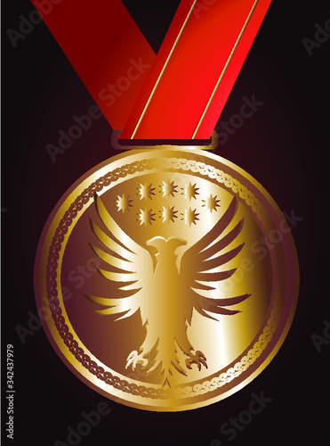 Gold Medal graphic design vector art