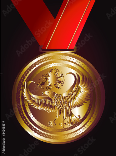Gold Medal graphic design vector art