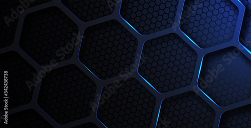 Futuristic technology hexagonal shape abstract metallic background vector illustration